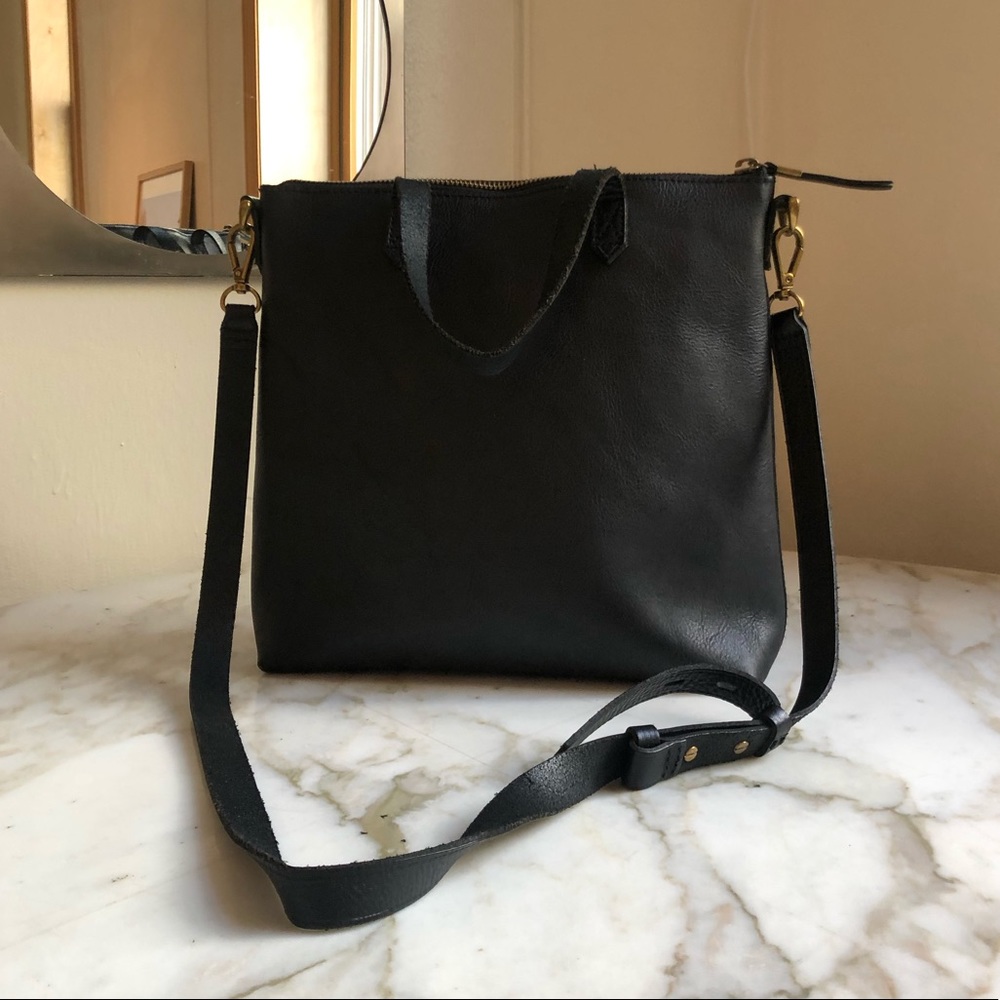 Madewell Black Small Transport Tote Leather Purse
